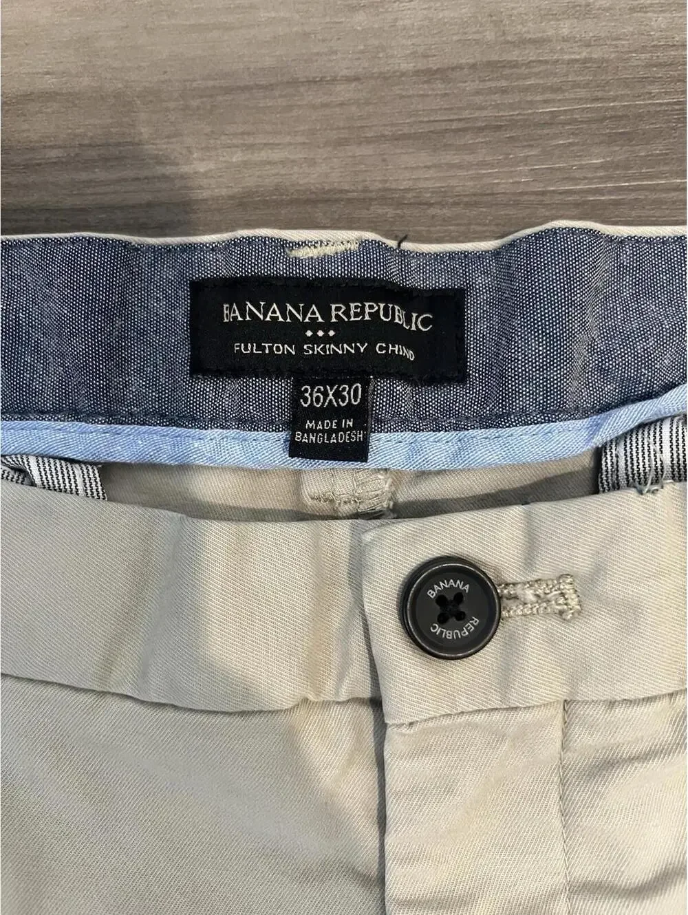 Banana Republic Fulton Skinny Chino‎ Pants Men’s 36x30 Beige Slim Fit